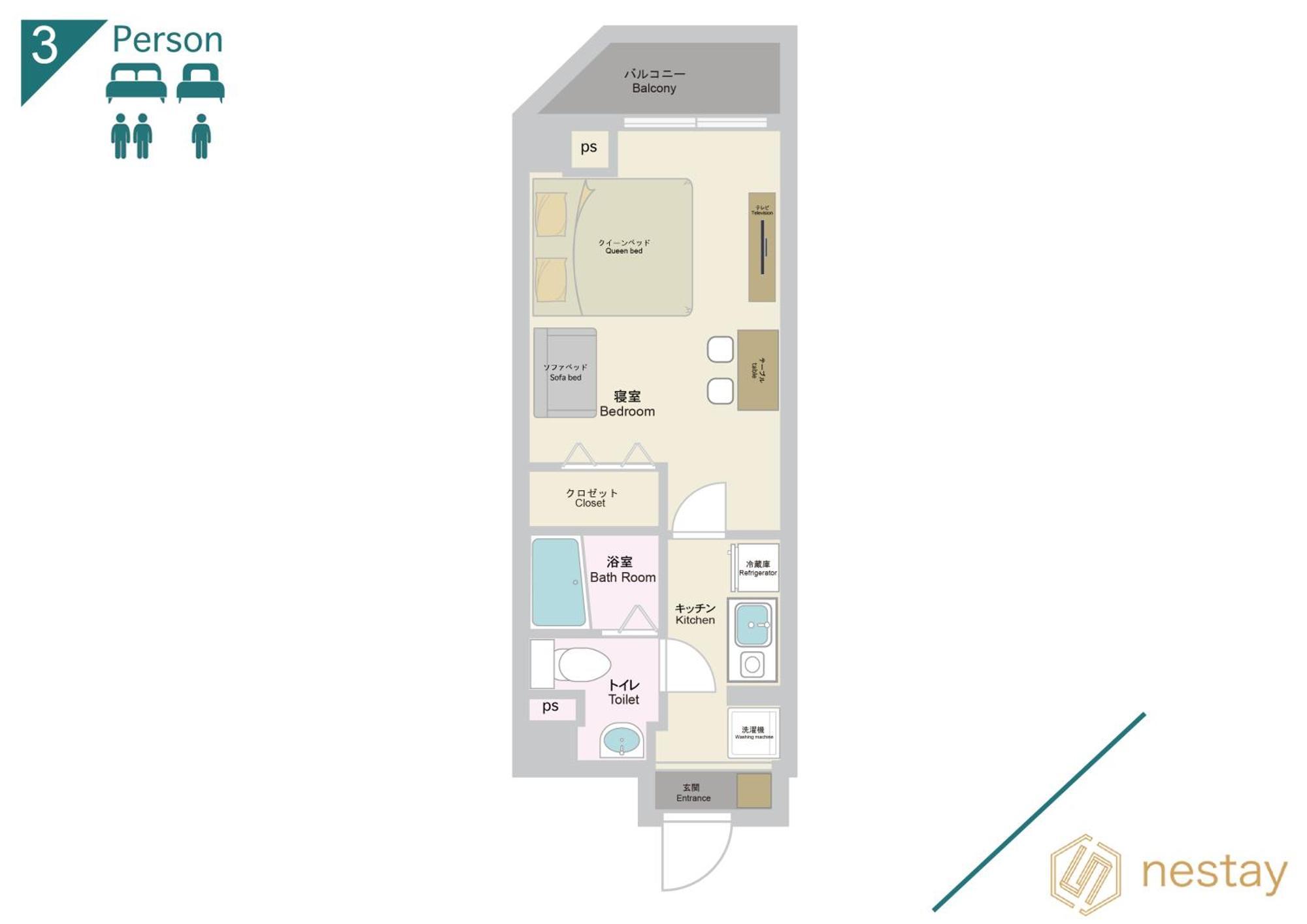 Apartemen Nestay Ebisu Osaka